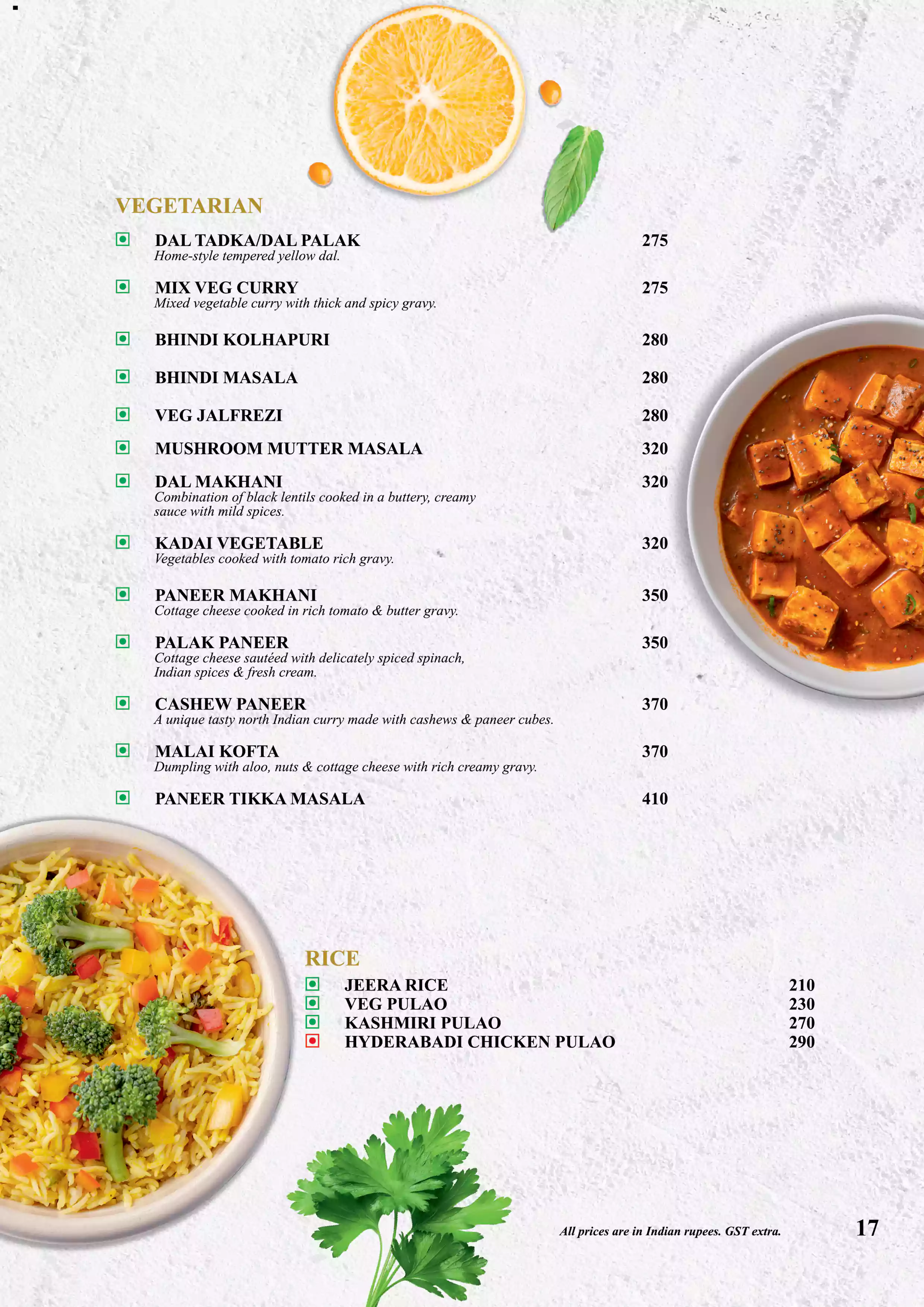 UpperCrust menu